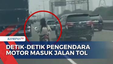 Diduga Depresi, Beginilah Aksi Pemotor Masuk Jalan Tol di Jakarta yang Terekam Kamera CCTV