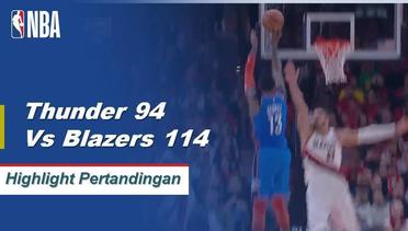 NBA | Cuplikan Hasil Pertandingan : Oklahoma City Thunder 94 vs Portland Trail Blazers 114