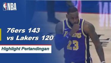 NBA I Cuplikan Pertandingan :  76ers 143 vs Lakers 120
