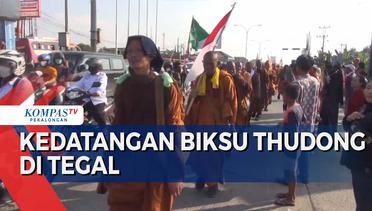 Kedatangan Rombongan Biksu Thudong Thailand di Tegal Disambut Meriah oleh Warga