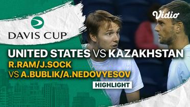 Highlights | Grup D: United States vs Kazakhstan | R. Ram/J. Sock vs A. Bublik/A. Nedovyesov | Davis Cup 2022