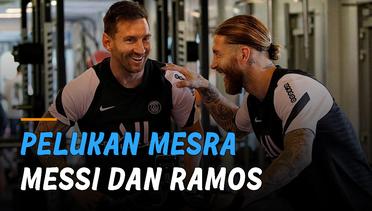 Momen Latihan Perdana Messi di PSG, Penuh Senyum Hingga Peluk Mesra Ramos
