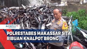Polrestabes Makassar Sita Ribuan Knalpot Brong
