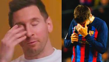 Pique mengucapkan selamat tinggal kepada Barcelona sambil menangis - Messi menangis | Berita Sepak Bola