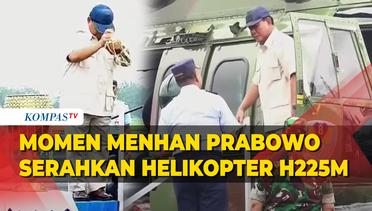 Detik-Detik Menhan Prabowo Pecahkan Kendi Serahkan Helikopter H225M ke TNI