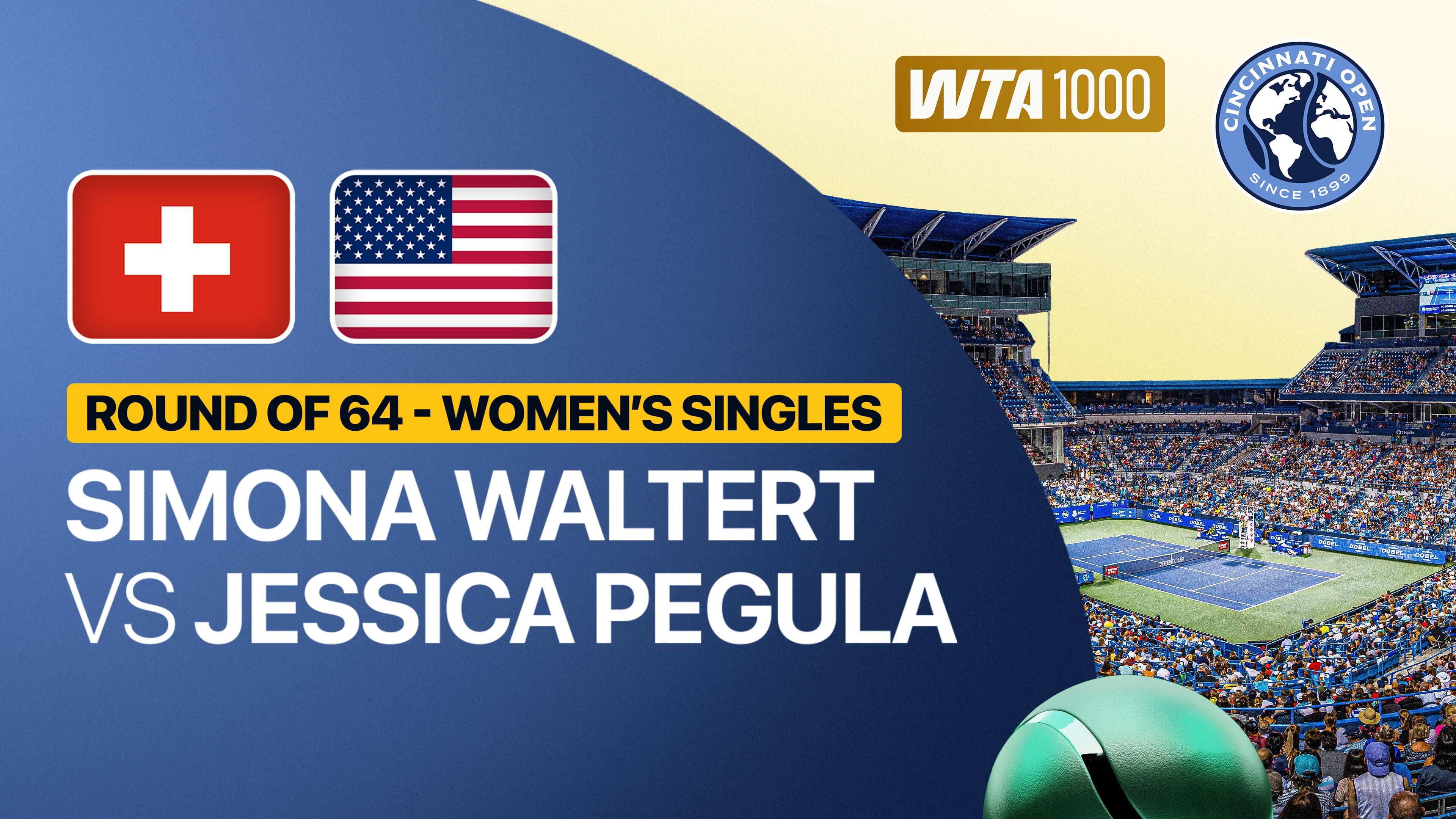 Simona Waltert vs Jessica Pegula - Women's Singles Round of 64 | WTA 1000: Cincinnati Open 2026