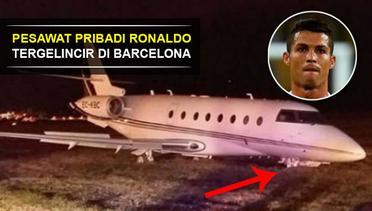 Pesawat Pribadi Ronaldo Tergelincir di Barcelona