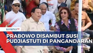 Prabowo Disambut Susi Pudjiastuti saat Berikan Bantuan 10 Kapal untuk Nelayan di Pangandaran