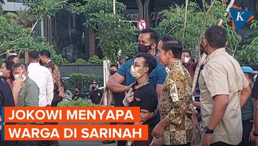 Saat Jokowi Lepas Masker di Tengah Kerumunan Pengunjung Sarinah