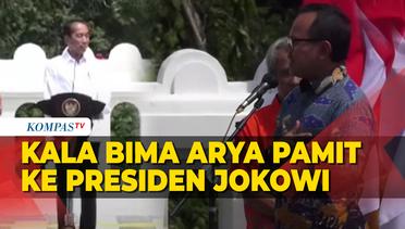 Kala Bima Arya Pamit ke Presiden Jokowi sebagai Wali Kota Bogor saat Peresmian Jembatan Otista