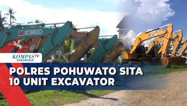 Seriusi Penanganan Pertambangan Ilegal, Polres Pohuwato Sita 10 Unit Excavator