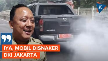 Kronolgi Viral Mobil Plat Merah Keluarkan Asap Ngebul, Ternyata Milik Disnaker DKI Jakarta