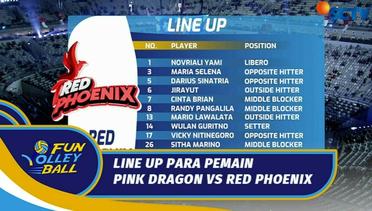 Line Up Para Pemain Tim Pink Dragon dan Red Dragon | Fun Volley Ball