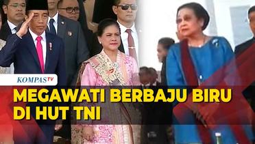 Momen Presiden Jokowi Salami Megawati yang Berbaju Biru di HUT ke-78 TNI