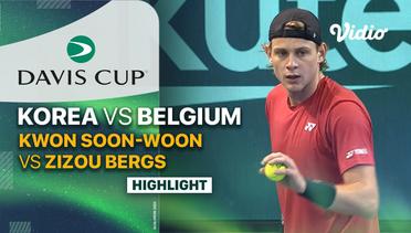 Highlights | Korea vs Belgium - Day 1 | Kwon Soon-woo vs Zizou Bergs | Davis Cup 2023