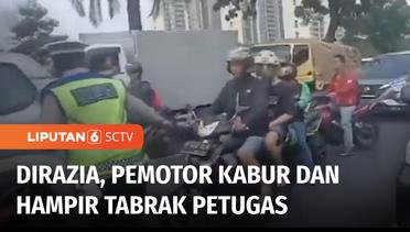 Kabur-kaburan Warnai Razia Patuh Jaya Saat Polisi Tilang Sejumlah Pengendara Motor | Liputan 6