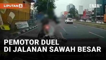 Detik-Detik Dua Pemotor Duel Usai Serempetan di Sawah Besar Jakarta Pusat
