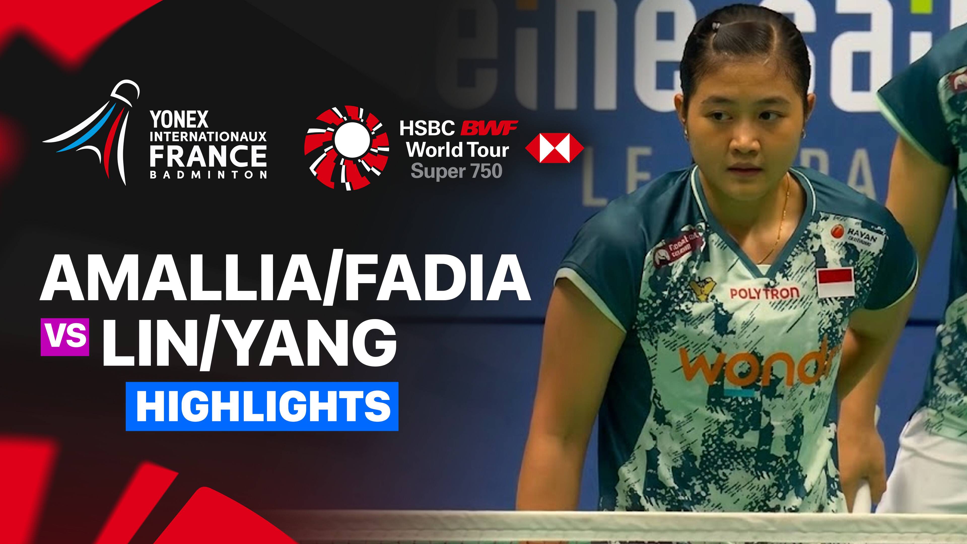 Amallia Cahaya Pratiwi/Siti Fadia Silva Ramadhanti (INA) vs Lin Chih-Chun/Yang Chu Yun (TPE) - Women's Doubles Round of 16 | YONEX French Open 2026