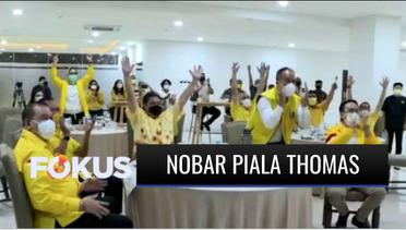 Ketum Golkar Airlangga Hartarto Gelar Nonton Bareng Final Piala Thomas | Fokus