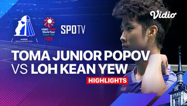 Men's Singles: Toma Junior Popov (FRA) vs Loh Kean Yew (SGP) - Highlights | Madrid Spain Masters 2024