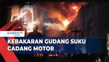 Gudang Suku Cadang Motor di Kabupaten Deli Serdang Terbakar