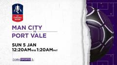 Man City vs Port Vale - Sunday, January 5th 2020 | The Emirates FA Cup Third Round