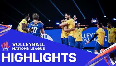 Match Highlight | Semi Final | VNL MEN'S - Brazil 3 vs 0 France | Volleyball Nations League 2021