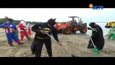 Sekelompok Superhero Bersihkan Sampah di Pantai Kuta - Liputan6 Petang Terkini