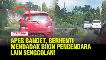 Insiden Tak Terduga di Jalan, Mobil Rem Mendadak Berakhir Bikin Pengendara Lain Bersenggolan!