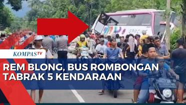 Bus Rombongan Pelajar Asal Bandung Tabrak 5 Kendaraan di Jawa Timur