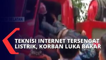 Warga Makassar Dikagetkan Dengan Tubuh Seorang Teknisi Yang Tersangkut di Kabel!