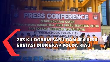 203 Kilogram Sabu Dan 404 Ribu Ekstasi Diungkap Polda Riau