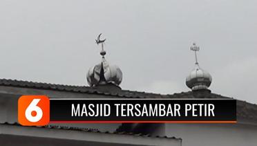 Kubah Masjid Nurul Jannah di Jakarta Selatan Tersambar Petir | Liputan 6