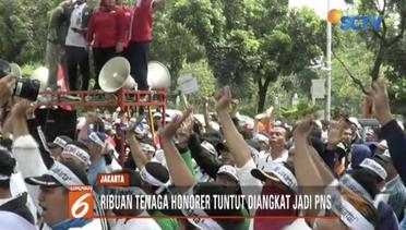 Ribuan Tenaga Honorer Demo di Balai Kota DKI, Ini Tuntutannya - Liputan6 Terkini