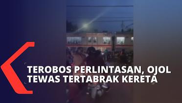 Nekat Terobos Perlintasan, Ojol Tewas Tertabrak Kereta Jakarta-Tangerang