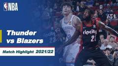 Match Highlight | Oklahoma City Thunder vs Portland Trail Blazers | NBA Regular Season 2021/22