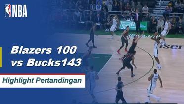 NBA | Cuplikan Hasil Pertandingan Bucks 143 vs Trail Blazers 100