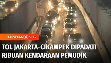 Puncak Arus Mudik, Ribuan Kendaraan Pemudik Padati Ruas Tol Jakarta-Cikampek | Liputan 6