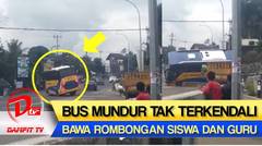 NGERI! Detik-detik Bus Berjalan Mundur Dengan Kencang dan Akhirnya Terguling di Bogor