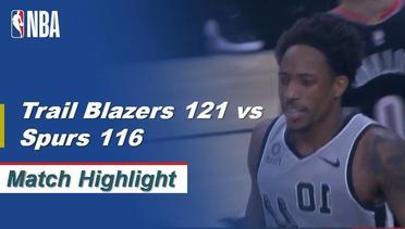 NBA I Match Highlight : Portland Trail Blazers 121 vs San Antonio Spurs 116