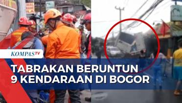 Proses Evakuasi Tabrakan Beruntun 9 Kendaraan di Bogor, 16 Orang Luka-Luka