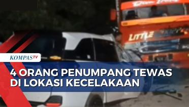 Minibus Berisi 8 Penumpang Tabrak Truk yang Terparkir di Tepi Jalan Diduga Akibat Hilang Kendali