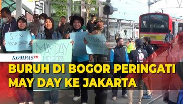 Peringati Aksi May Day, Buruh di Bogor Bertolak ke Jakarta Pakai Kereta Api