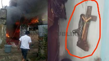 Ini Kondisi Rumah Boru Sinaga Terbakar di Gang Nauli Narumonda, Salib Yesus Tidak Terbakar