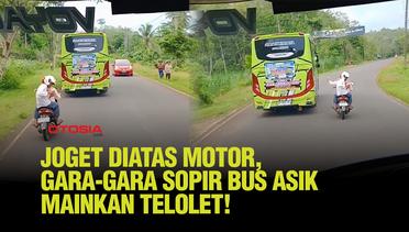Kegembiraan di Jalan, Pengendara Motor Ikut Seru-seruan dengan Klakson Telolet Bus!