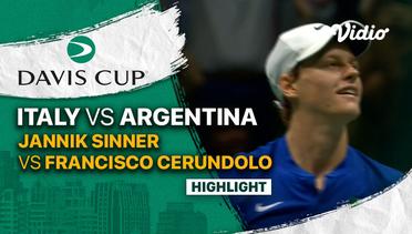 Highlights | Grup A Italy vs Argentina | Jannik Sinner vs Francisco Cerundolo | Davis Cup 2022