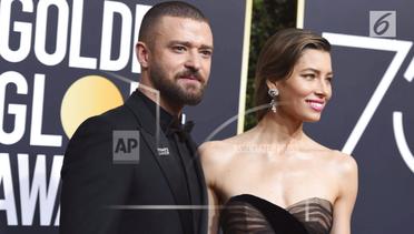 Kemesraan Justin Timberlake dan Jessica Biel di Golden Globes 2018