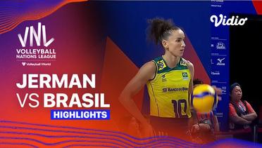 Jerman vs Brasil - Highlights | Women's Volleyball Nations League 2024