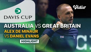 Highlights | Australia (Alex De Minaur) vs Great Britain (Daniel Evans) | Davis Cup 2023