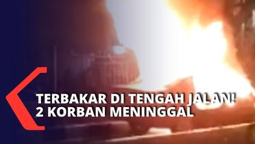 Tabrak Pembatas Busway, Mobil Sedan Hangus Terbakar di Senen Jakarta Pusat